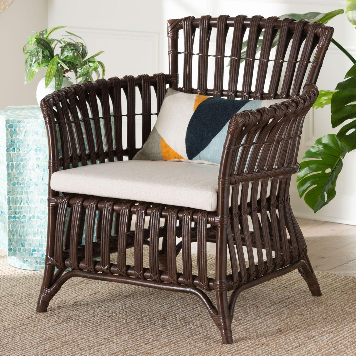 Modern European furniture - Dark Brown Bohemian Accent Chair - www.oroa.com