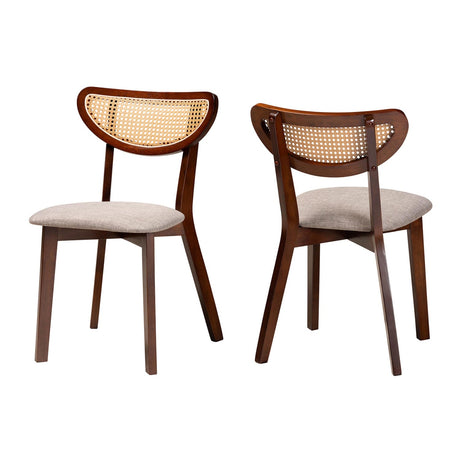 Crescent Rattan Back Dining Chairs 2 | Bali Loom Dannell | Oroa.com