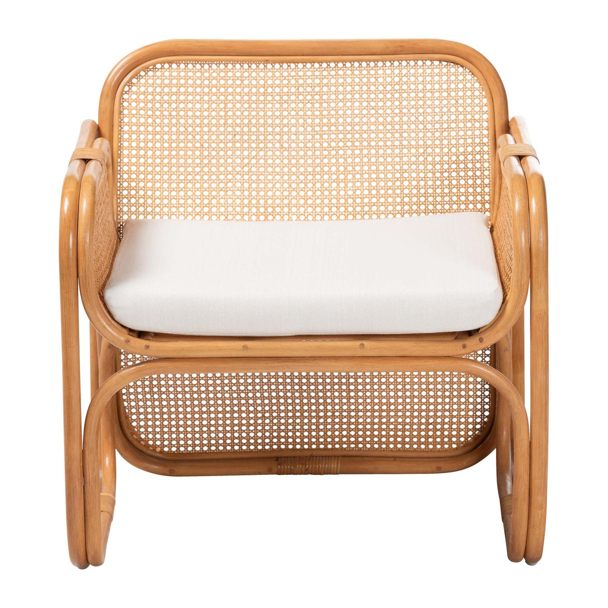 Modern European furniture - Rattan Cane Cushioned Lounge Chair - www.oroa.com