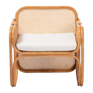 Modern European furniture - Rattan Cane Cushioned Lounge Chair - www.oroa.com