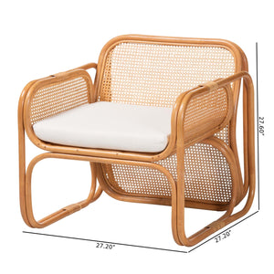 Modern European furniture - Rattan Cane Cushioned Lounge Chair - www.oroa.com