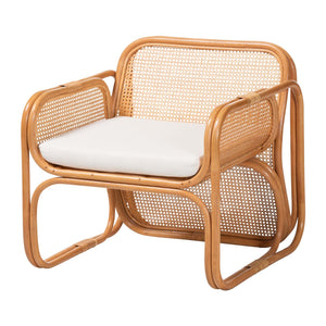 Modern European furniture - Rattan Cane Cushioned Lounge Chair - www.oroa.com