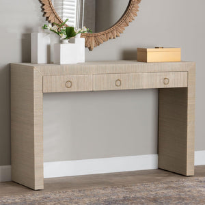 Natural Grasscloth 3 Drawer Console Table | Bali Loom Cielo | Oroa.com