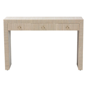 Natural Grasscloth 3 Drawer Console Table | Bali Loom Cielo | Oroa.com