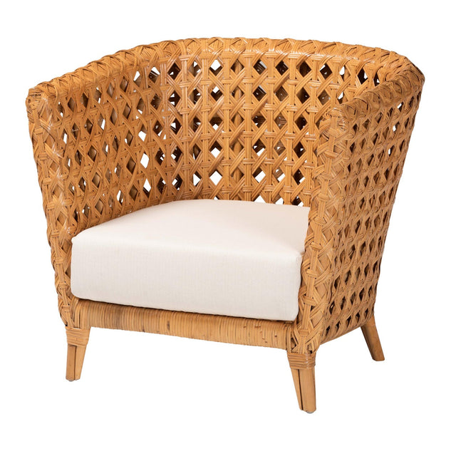 Modern European furniture - Diamond Weave Rattan Accent Chair - www.oroa.com