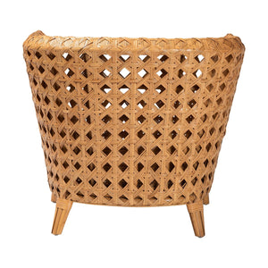 Modern European furniture - Diamond Weave Rattan Accent Chair - www.oroa.com