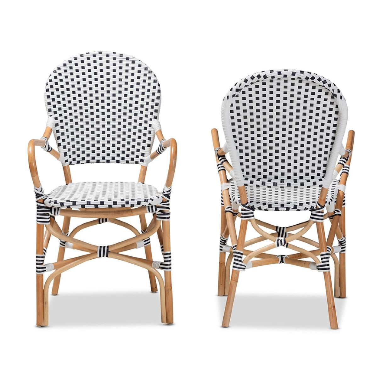 Modern European furniture - Indoor Outdoor Two Toned Weaving Bistro Chairs 2 - www.oroa.com