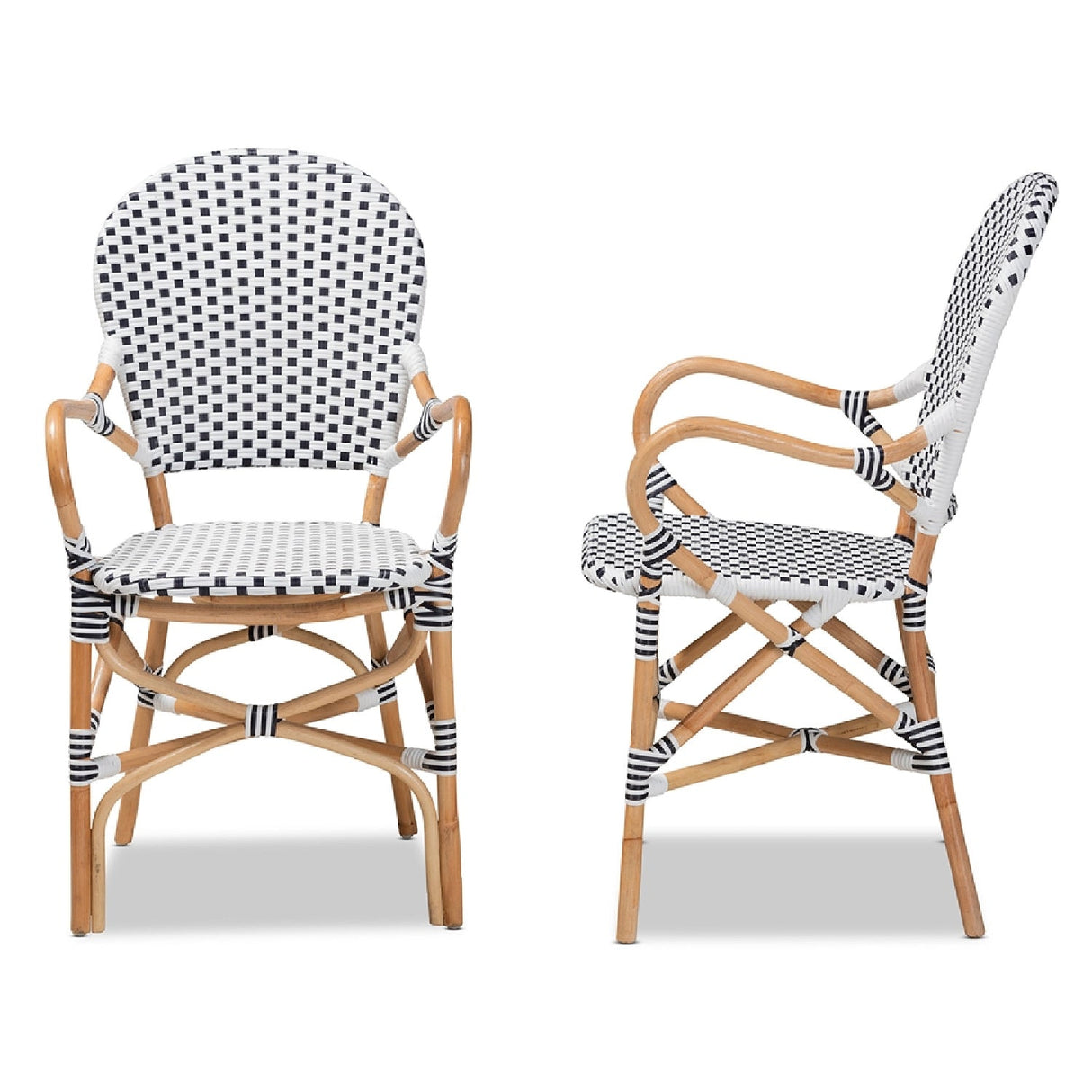 Modern European furniture - Indoor Outdoor Two Toned Weaving Bistro Chairs 2 - www.oroa.com