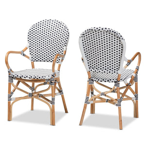 Modern European furniture - Indoor Outdoor Two Toned Weaving Bistro Chairs 2 - www.oroa.com
