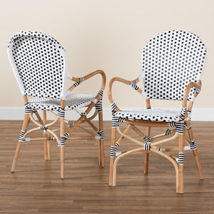 Modern European furniture - Indoor Outdoor Two Toned Weaving Bistro Chairs 2 - www.oroa.com