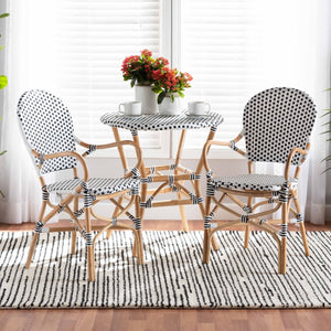 Modern European furniture - Indoor Outdoor Two Toned Weaving Bistro Chairs 2 - www.oroa.com