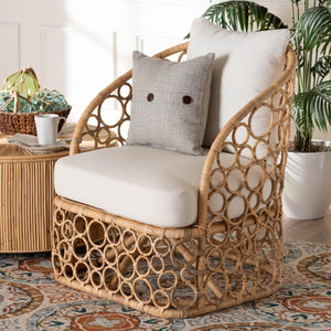 Modern European furniture - Sloped Arm Rattan Accent Chair - www.oroa.com