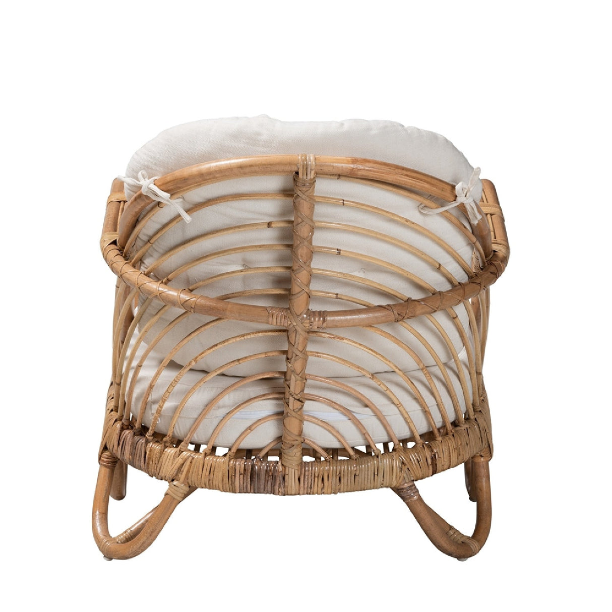 Modern European furniture - Natural Rattan Padded Lounge Chair - www.oroa.com