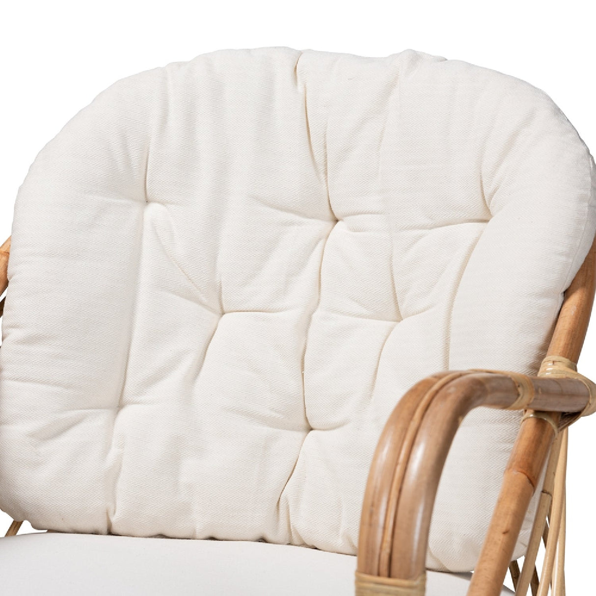 Modern European furniture - Natural Rattan Padded Lounge Chair - www.oroa.com