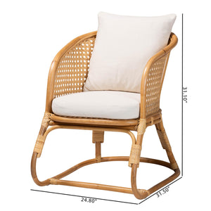 Modern European furniture - Cane Webbing Padded Accent Chair - www.oroa.com