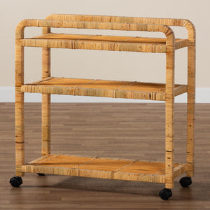 Modern European furniture - Rattan Wrapped Kitchen Cart - www.oroa.com