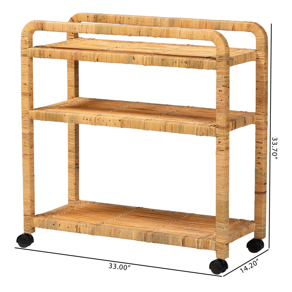 Modern European furniture - Rattan Wrapped Kitchen Cart - www.oroa.com