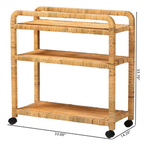 Modern European furniture - Rattan Wrapped Kitchen Cart - www.oroa.com
