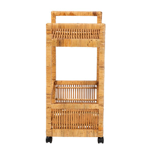 Modern European furniture - Rattan 2-Tier Kitchen Cart - www.oroa.com