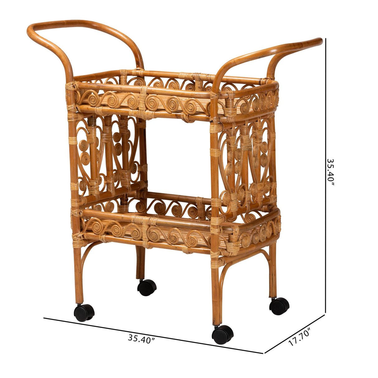 Modern European furniture - Natural Rattan Kitchen Cart - www.oroa.com