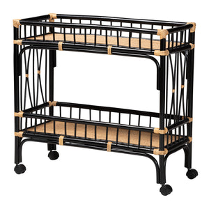 Black 2-Tier Kitchen Cart | Bali Loom Dalinda