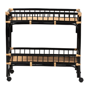 Black 2-Tier Kitchen Cart | Bali Loom Dalinda
