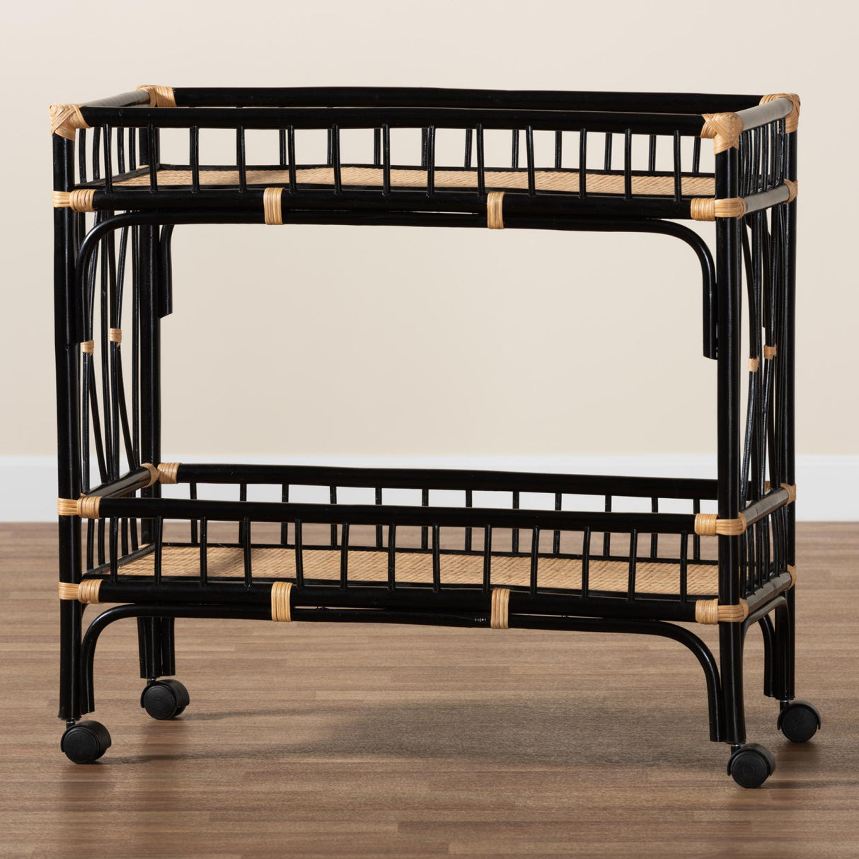 Black 2-Tier Kitchen Cart | Bali Loom Dalinda