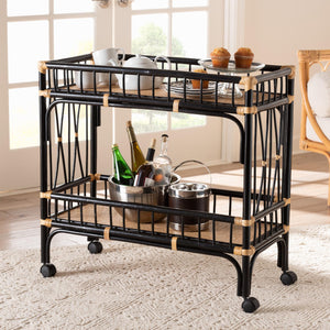 Black 2-Tier Kitchen Cart | Bali Loom Dalinda