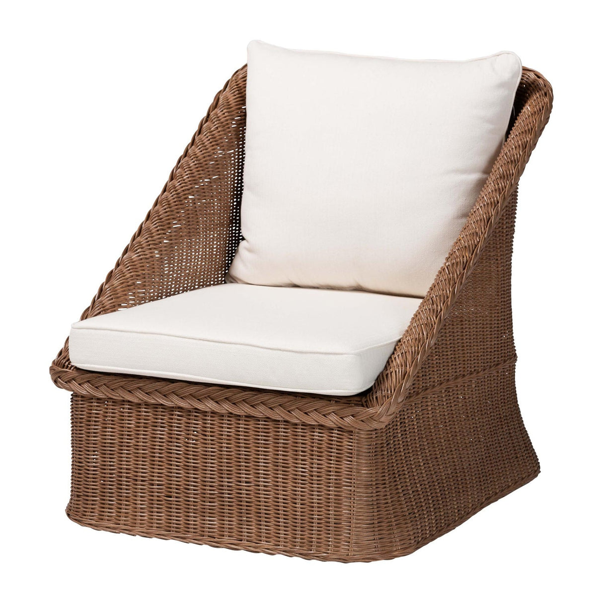 Brown Braided Rattan Accent Chair | Bali Loom Derris | Oroa.com