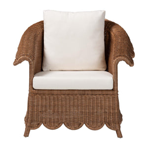 Scalloped Skirt Rattan Lounge Chair | Bali Loom Detta | Oroa.com