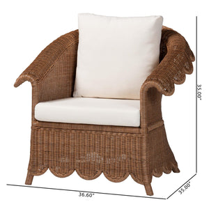 Scalloped Skirt Rattan Lounge Chair | Bali Loom Detta | Oroa.com