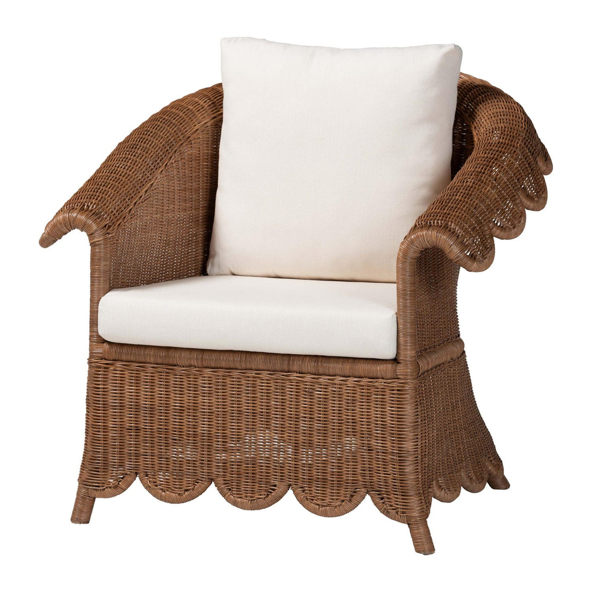 Scalloped Skirt Rattan Lounge Chair | Bali Loom Detta | Oroa.com