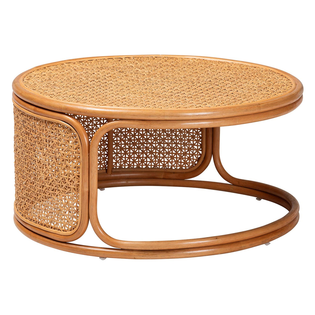 Modern European furniture - Round Rattan Peel Coffee Table - www.oroa.com