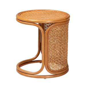 Woven Rattan Round End Table | Bali Loom Eldon | Oroa.com