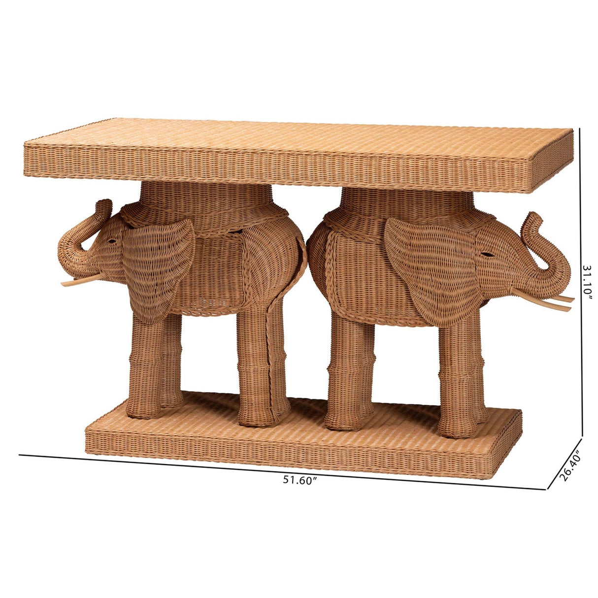Modern European furniture - Rattan Elephant Console Table - www.oroa.com
