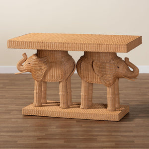 Modern European furniture - Rattan Elephant Console Table - www.oroa.com