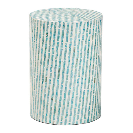 Blue Mother Of Pearl End Table | Bali Loom Draven | Oroa.com