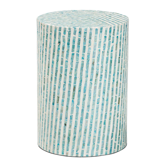 Blue Mother Of Pearl End Table | Bali Loom Draven | Oroa.com