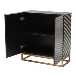 Modern European furniture - Black Gray 2 Door Cabinet - www.oroa.com