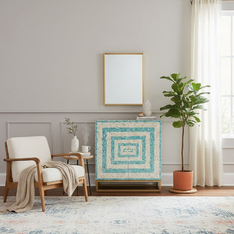 Modern European furniture - Two Toned Mother Of Pearl Cabinet - www.oroa.com