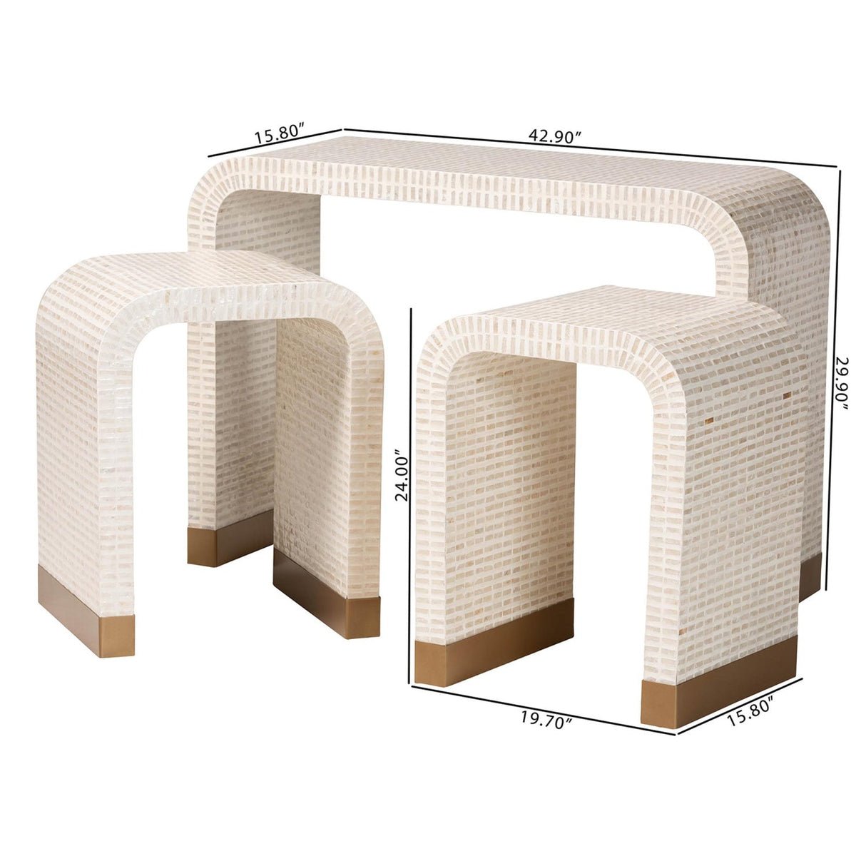 Modern European furniture - White Capiz Shell Accent Tables 3 - www.oroa.com