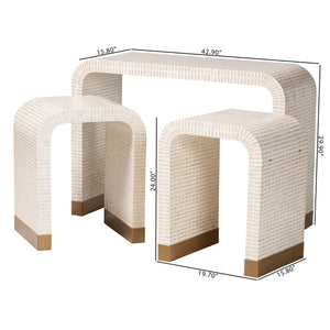 Modern European furniture - White Capiz Shell Accent Tables 3 - www.oroa.com