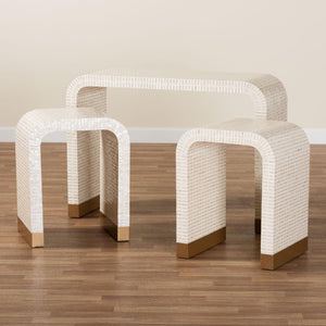 Modern European furniture - White Capiz Shell Accent Tables 3 - www.oroa.com