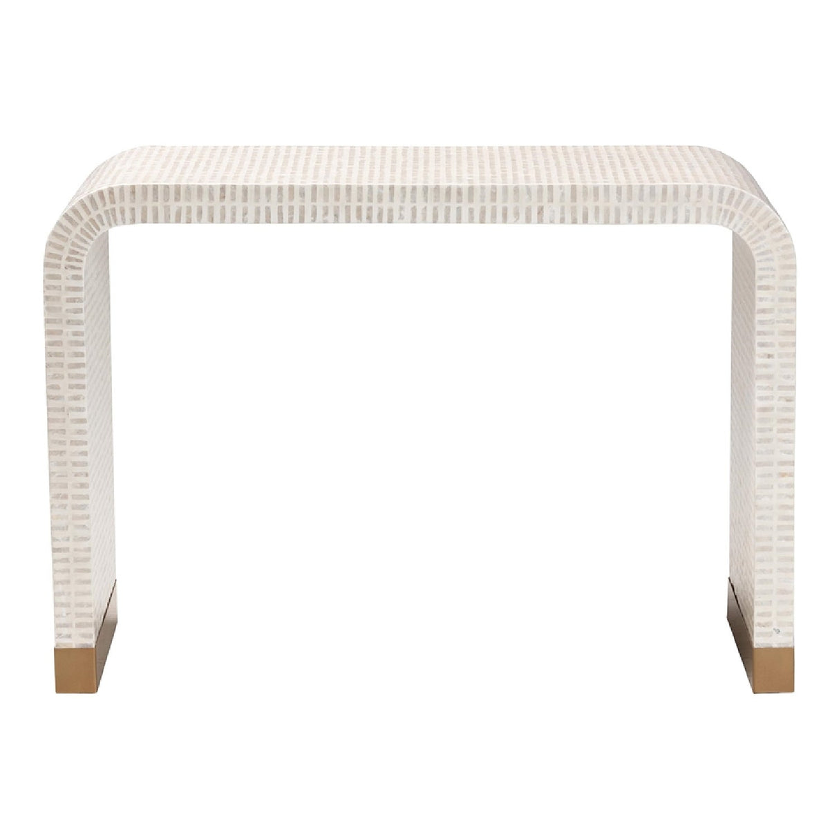 Modern European furniture - White Capiz Shell Console Table - www.oroa.com