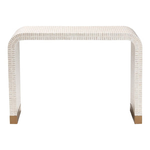 Modern European furniture - White Capiz Shell Console Table - www.oroa.com