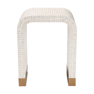 Modern European furniture - White Capiz Shell Side Table - www.oroa.com