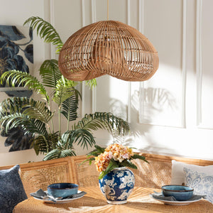 Natural Rattan Dome Pendant Lamp | Bali Loom Hansa | Oroa.com