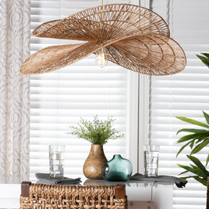 Modern European furniture - Woven Jute Floral Pendant Lamp - www.oroa.com