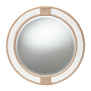 Modern European furniture - Round Woven Jute Mirror - www.oroa.com