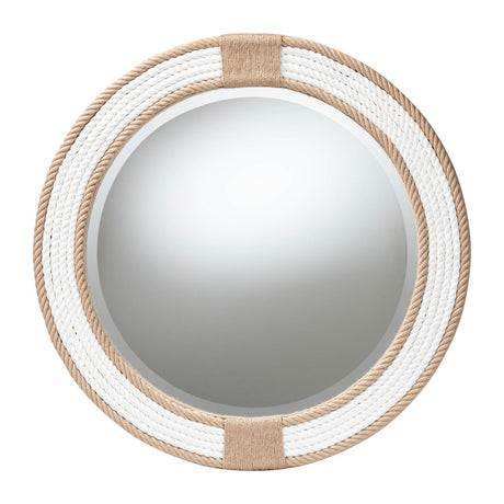 Modern European furniture - Round Woven Jute Mirror - www.oroa.com